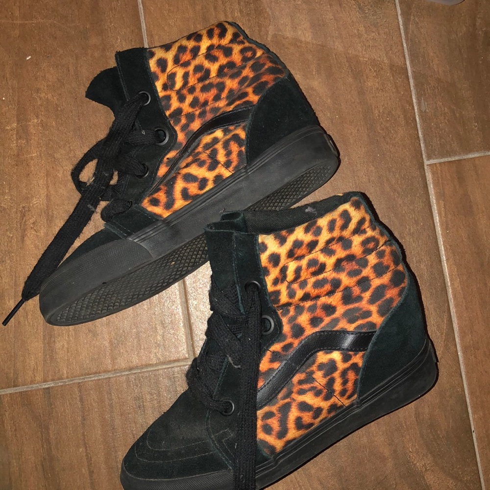 Vans leopard wedges
